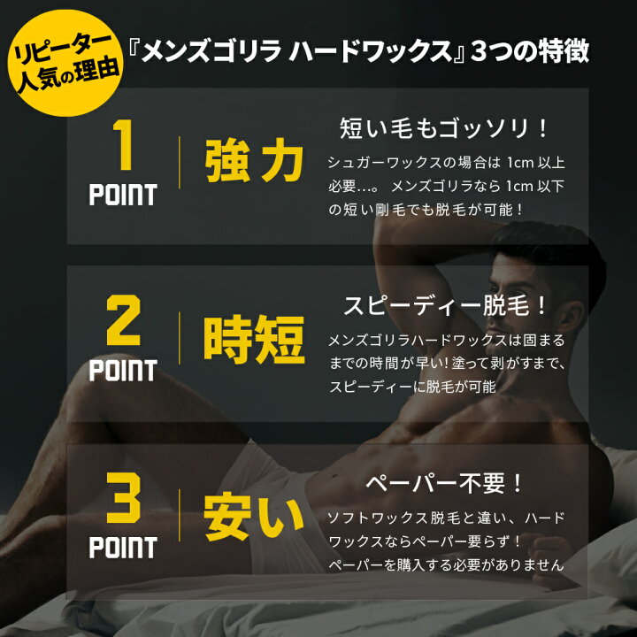 楽天市場 メンズゴリラ ブラジリアンワックス 粒状ハードワックス 単品 100g 3個セット メンズ ハード ハードワックス ワックス脱毛 脱毛 ワックス お試し すね毛 腕毛 剛毛 向け 男性用 脱毛クリーム 除毛クリーム で肌荒れした方に セルフ 自宅 ワックス ブラジリアン