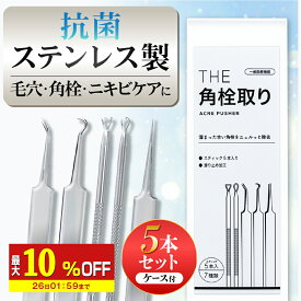 【最大10％OFF】 にきび 角栓 除去 スティック 毛抜き セット THEニキビケアツール 武内製薬 5本セット 毛穴 コメドプッシャー コメドプッシャー コメド ピンセット ニキビケア ニキビプッシャー 角栓取り アクネ プッシャー 角栓取りピンセット