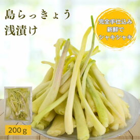 【2026年 新物はいりました！】浅漬け 島らっきょう 塩漬け 国産 漬物 あっさり シャキシャキ 200g 島ラッキョウ 父の日 御中元 お酒のおつまみ 単品 お試し