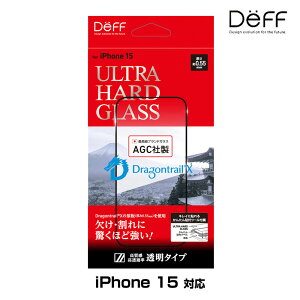 iPhone15 �K���X�t�B���� ULTRA HARD GLASS for �A�C�t�H�[�� 15 ���� ������ AGC DragonTrail X �̗p Deff ���񂽂�\��t���c�[���t��