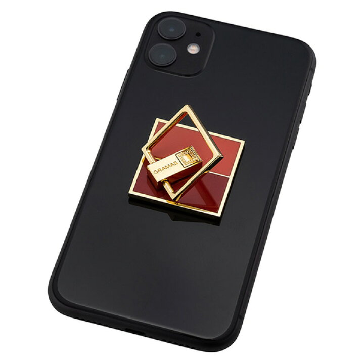 楽天市場 メディアリング スマホリング スクエア型 Gramas Mediaring For Smartphone Square Gsqmg Gn01 ホールドリング スマホアクセサリー グラマス ビザビ 楽天市場店