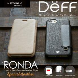 iPhone 8 / iPhone 7 用 RONDA Spanish Leather Case (フリップタイプ) for iPhone 8 / iPhone 7 手帳型 ダイアリー 横型 横開き ケース レザー ICカード ポケット ホルダー 名刺入れ カバー ジャケット 折りたたみ 二つ折り 画面保護 フリップ