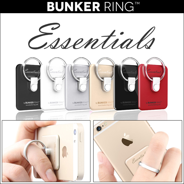 スマホやタブレットの背面に貼り付ける落下防止リング Bunker Ring 数量限定アウトレット最安価格 iPhone 7 Plus 6 落下防止 スマホ が片手で操作が可能に タブレット 実物 バンカーリング リング Essentials