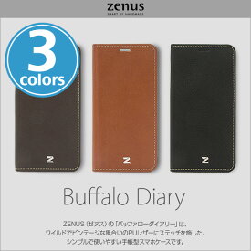 iPhone X 用 ケース Zenus Buffalo Diary for iPhone X / iPhone アイフォンX iPhoneケース レザー ICカード シンプル 手帳型ケース 手帳型 ケース ゼヌス
