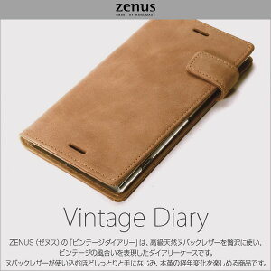 Zenus Vintage Diary for Xperia XZ1 SO-01K / SOV36�蒠�^ �P�[�X �V�R�k�o�b�N���U�[ �n���h���C�h �X�^���h�@�\ �J�[�h���[