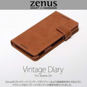 Xperia (TM) Z4 SO-03G/SOV31/402SO �p �P�[�X Zenus Vintage Diary for Xperia (TM) Z4 SO-03G/SOV31/402SO �蒠�^ �蒠�P�[�X �蒠�^�C�v ���J���^�C�v