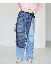 【SALE／70%OFF】【WEB/一部店舗限定】アソートレースオーバーラップスカート VIS ビス スカート その他のスカート ブラック ホワイト【RBA_E】[Rakuten Fashion]