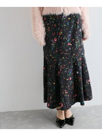 【SALE／70%OFF】【洗える】ボカシフラワーアート柄マーメイドスカート VIS ビス スカート その他のスカート ブラック ブラウン【RBA_E】[Rakuten Fashion]