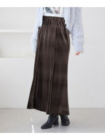 ベロアナロースカート VIS ビス スカート その他のスカート ブラック【送料無料】[Rakuten Fashion]