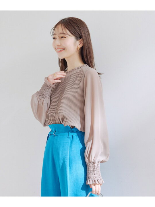 楽天市場】【洗える】シフォンプリーツブラウス VIS ビス トップス 