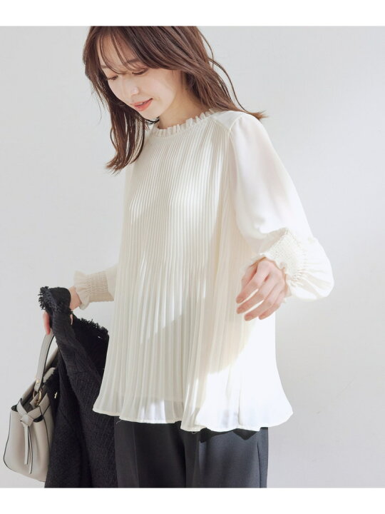 楽天市場】【洗える】シフォンプリーツブラウス VIS ビス トップス 