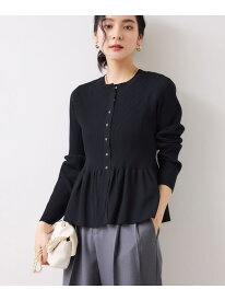 【美得】ペプラムニットカーディガン/イージーケア VIS ビス トップス カーディガン ブルー ネイビー ホワイト【送料無料】[Rakuten Fashion]