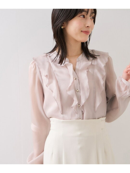 楽天市場】【SALE／30%OFF】シアーラッフルブラウス/イージーケア VIS 