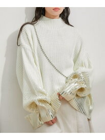 【SALE／60%OFF】サイドカット箔ニットプルオーバー VIS ビス トップス ニット ホワイト【RBA_E】[Rakuten Fashion]
