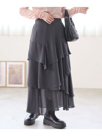 【SALE／40%OFF】花柄アソート楊柳ティアードスカート VIS ビス スカート その他のスカート グレー ブラウン ピンク【RBA_E】【送料無料】[Rakuten Fashion]