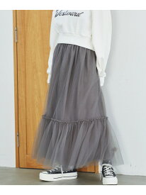 【SALE／70%OFF】ニュアンス柄チュールスカート VIS ビス スカート その他のスカート グレー ホワイト イエロー【RBA_E】[Rakuten Fashion]