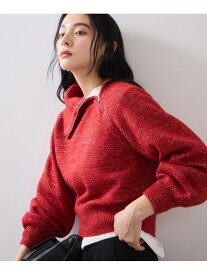 【SALE／50%OFF】フロントジップニットプルオーバー/イージーケア VIS ビス トップス ニット ホワイト レッド グレー【RBA_E】[Rakuten Fashion]