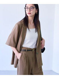 【美easy】ハーフスリーブジャケット/セットアップ対応・洗える VIS ビス ジャケット・アウター テーラードジャケット・ブレザー ネイビー ベージュ カーキグリーン【送料無料】[Rakuten Fashion]