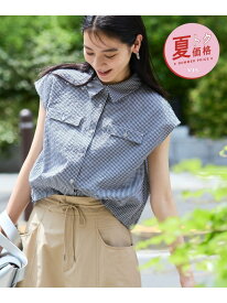 【夏トク価格】【UVケア/洗える】フレンチスリーブサッカーブラウス VIS ビス トップス シャツ・ブラウス ネイビー ブルー ホワイト ブラック【先行予約】*【送料無料】[Rakuten Fashion]