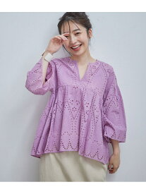 【SALE／50%OFF】【美人百花7月号掲載】エンブロイダリーレースブラウス VIS ビス トップス シャツ・ブラウス パープル ブラック ホワイト グリーン【RBA_E】[Rakuten Fashion]