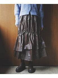 【SALE／60%OFF】チンツ加工ギャザーロングスカート VIS ビス スカート その他のスカート ベージュ【RBA_E】[Rakuten Fashion]