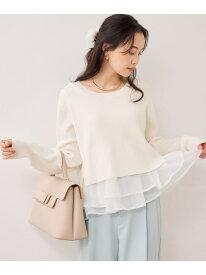 【美得】ペプラムオーガンジードッキングニットプルオーバー VIS ビス トップス ニット ブラック グレー ベージュ ピンク【先行予約】*【送料無料】[Rakuten Fashion]