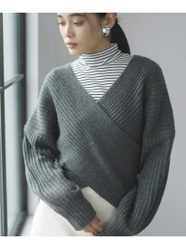【SALE／40%OFF】ふんわりカシュクールニットプルオーバー VIS ビス トップス ニット グレー レッド ホワイト【RBA_E】[Rakuten Fashion]