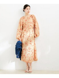 【SALE／30%OFF】ボリュームスリーブフラワープリントワンピース VIS ビス ワンピース・ドレス ワンピース ベージュ ネイビー【RBA_E】【送料無料】[Rakuten Fashion]