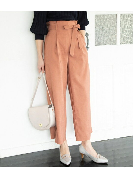 楽天市場 Sale 70 Off Easy Care Cool Touch リボン付きワンタックワイドパンツ Vis ビス パンツ ジーンズ パンツその他 ブラウン ブラック ホワイト ベージュ カーキ ネイビー Rba E Rakuten Fashion Vis ビス