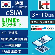 【010 電話番号付き】 即日送付 KT 正規品 韓国 eSIM 3日間 4日間 5日間 7日間 10日間 【AREX 空港鉄道 …