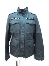 【中古】TOMMY HILFIGER(トミーヒルフィガー) レザージャケット・ブルゾン M グレー