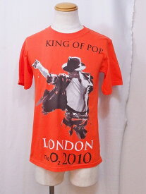 【中古】anvil アンヴィル 半袖Tシャツ　KING OF POP メンズ S オレンジ