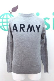 【中古】OVER THE STRiPES オーバーザストライプス ARMY 長袖ウールニットセーター メンズ S グレー