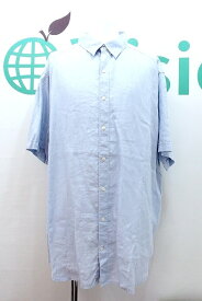 【中古】PERRY ELLIS　リネン100％ 半袖シャツ 大きいサイズ メンズ 2XLT