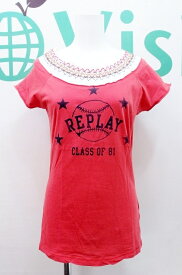 【中古】REPLAY リプレイ ロゴプリント 半袖Tシャツ カットソー レディース S
