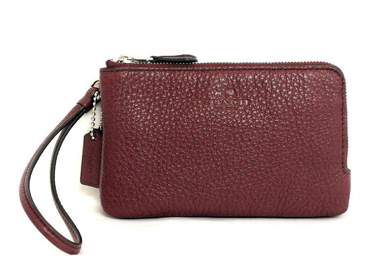 楽天市場】【中古】COACH コーチ レザー ダブルファスナーポーチ シボ 