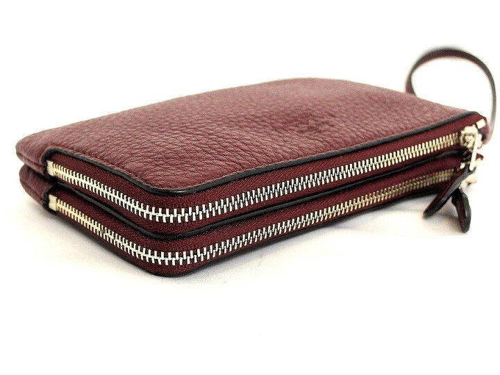 楽天市場】【中古】COACH コーチ レザー ダブルファスナーポーチ シボ 