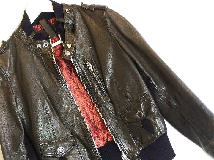 楽天市場】【中古】Brogden ブログデン レザー ライダースジャケット 