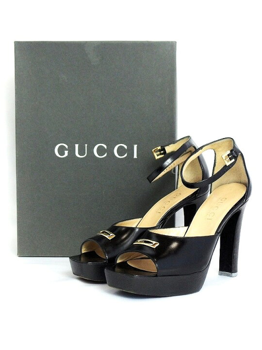 楽天市場】【中古】GUCCI グッチ オープントゥ アンクルストラップ 