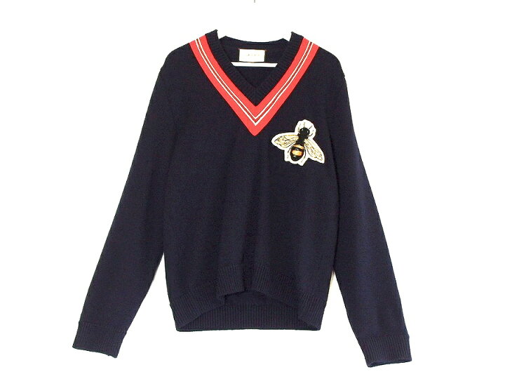 楽天市場】【中古】GUCCI グッチ Bee ビー アップリケ ウール セーター 