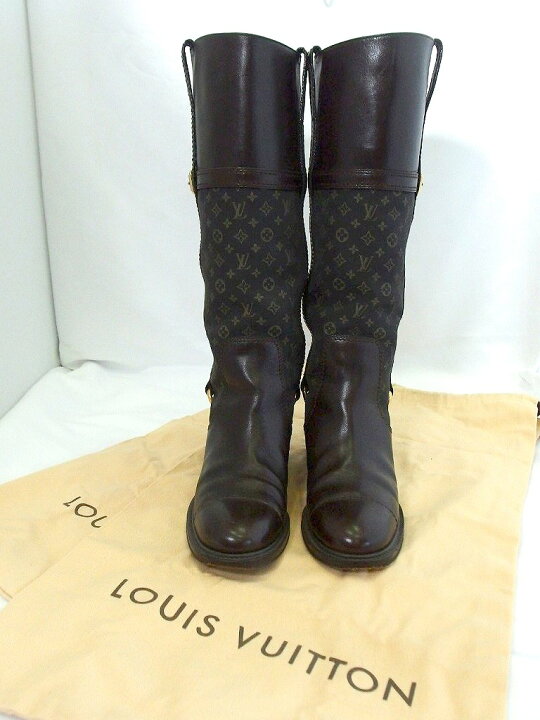 美品 Louis Vuitton ヴィトン 折り畳め モノグラム ミニラン ロングブーツ 