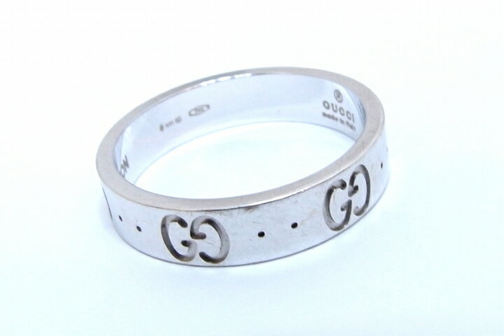 楽天市場】【中古】GUCCI グッチ K18WG 750 アイコンリング 指輪 ＃11 