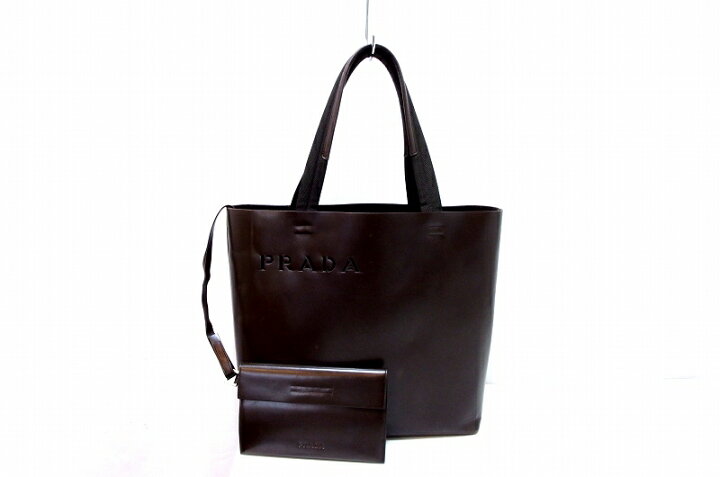 楽天市場】【中古】PRADA プラダ ガラスレザー トートバッグ 