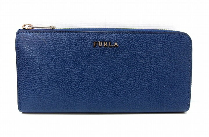 楽天市場】【中古】FURLA フルラ L字ファスナー レザー長財布 ネイビー 