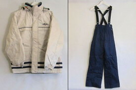 【中古】ellesse エレッセ By GOLDWIN　スノーウェア　フード付き　上下セット メンズ ネイビー/ホワイト kz5002219914