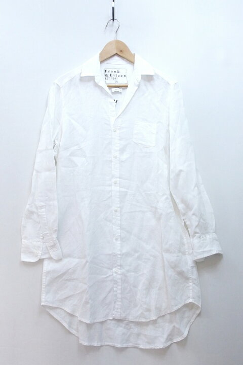 美品》Frank&Eileen HUNTER リネン100% ロングシャツ 白 楽天市場 