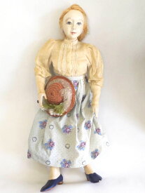 【中古】 アンティーク　ビスクドール 西洋人形　婦人/麦わら帽子 ow5014224368