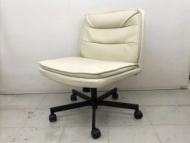 【中古】 GT RACING デスクチェア アームレス　オフィス　キャスター付き CH310 ホワイト sy5022228199【個別送料】※直接引取OK