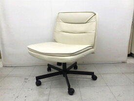 【中古】 GT RACING デスクチェア アームレス　オフィス　キャスター付き CH310 ホワイト sy5022228200【個別送料】※直接引取OK