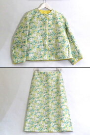 【中古】【23SS】 Drawer ドゥロワー 花柄　ふくれジャカード　ノーカラージャケット/スカート　セットアップ ・ 6522-299-0760 sy5024228766